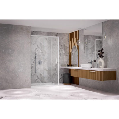 Правоъгълна душ кабина с плъзгаща се врата Radaway Idea KDJ 120x70 cm матово-прозрачно бяло ляво