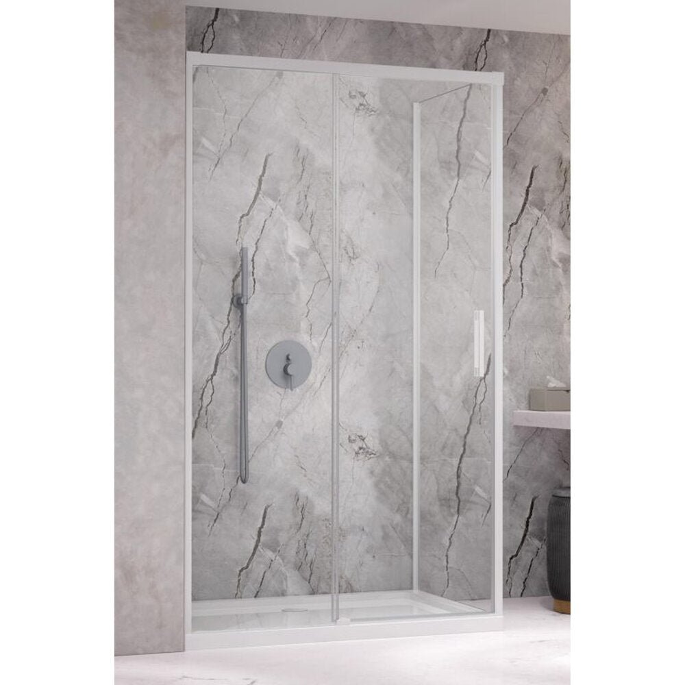 Правоъгълна душ кабина с плъзгаща се врата Radaway Idea KDJ 120x70 cm матово-прозрачно бяло ляво