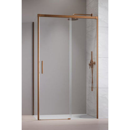 Правоъгълна душ кабина с плъзгаща се врата Radaway Idea KDJ 130x75 cm с покритие от четкан мед - дясна
