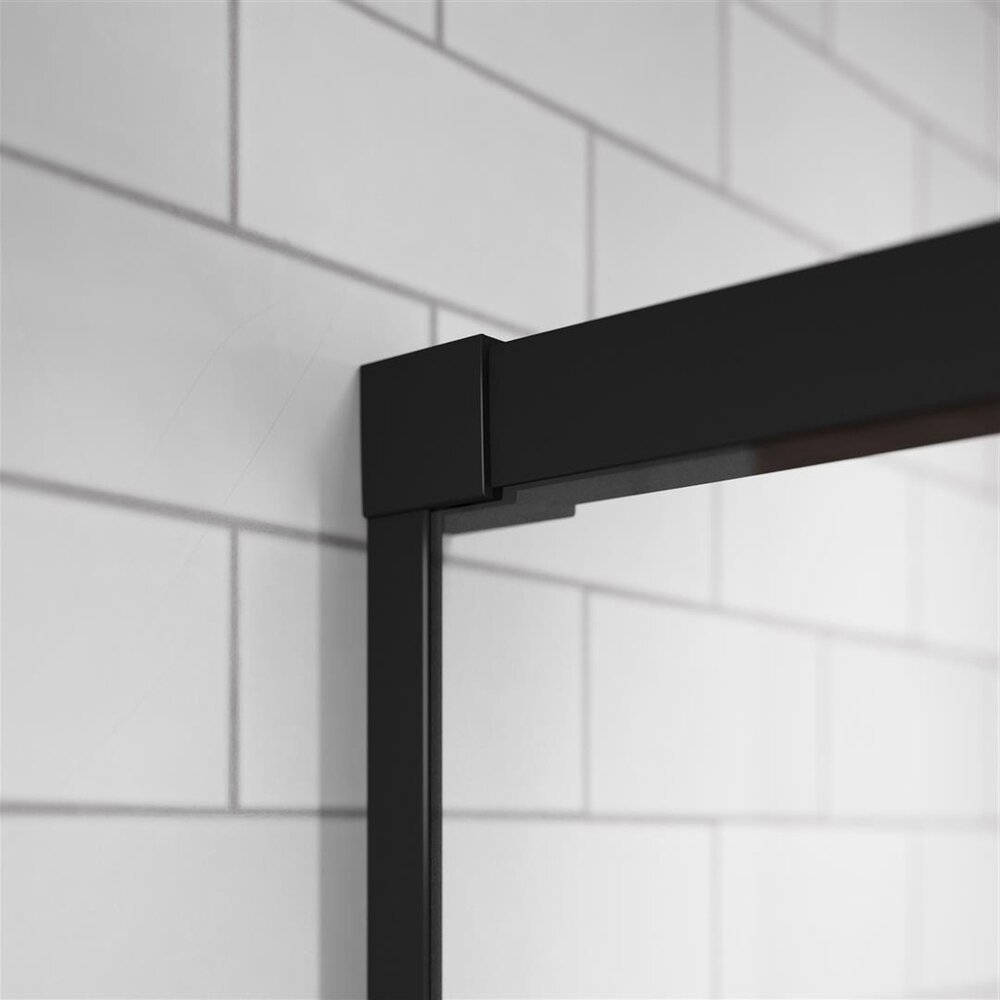 Правоъгълна душ кабина с плъзгаща се врата Radaway Idea KDJ 130x75 cm матово черно-прозрачно ляво