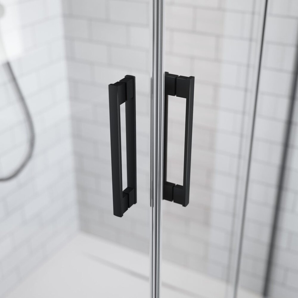 Правоъгълна душ кабина с плъзгаща се врата Radaway Idea KDJ 130x90 cm матово черно-прозрачно дясно