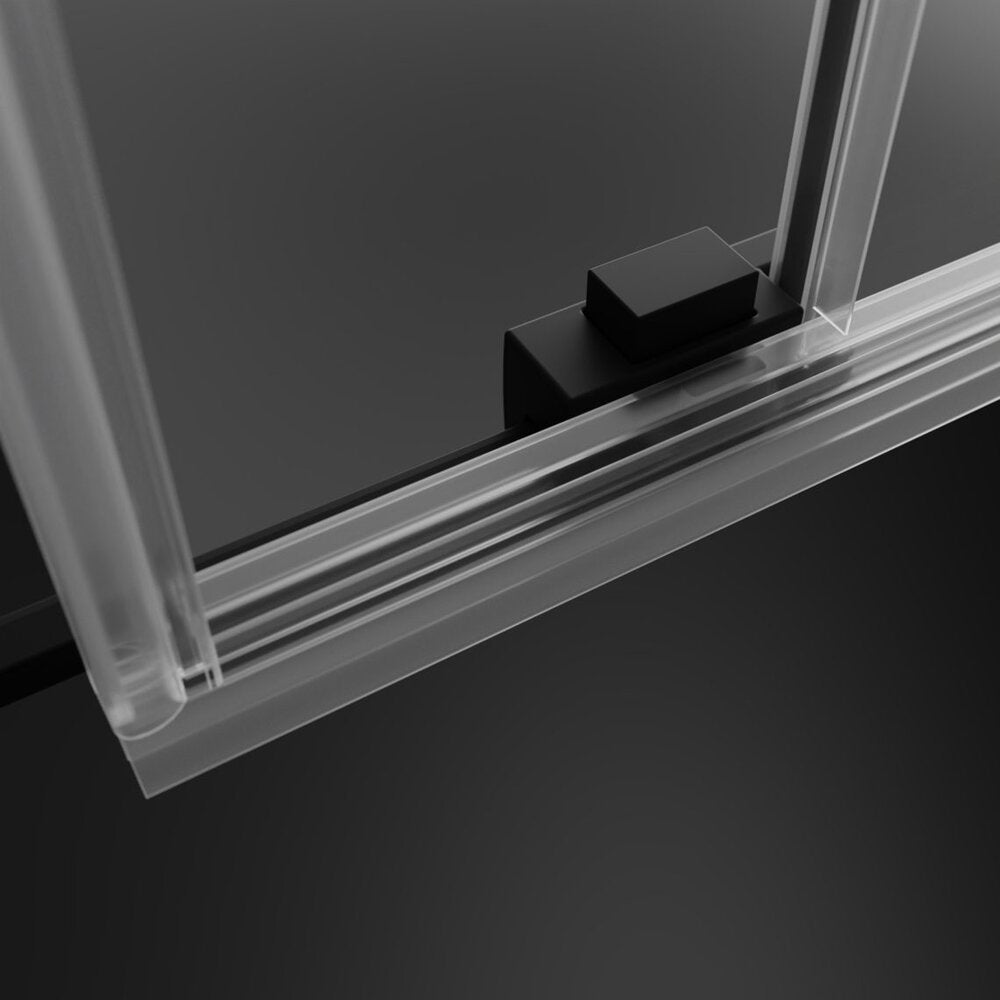 Правоъгълна душ кабина с плъзгаща се врата Radaway Idea KDJ 130x90 cm матово черно-прозрачно дясно