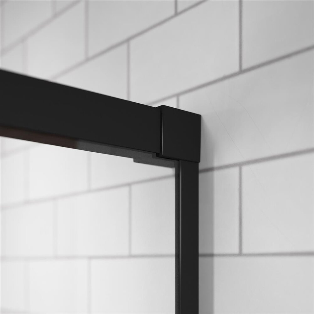 Правоъгълна душ кабина с плъзгаща се врата Radaway Idea KDJ 130x90 cm матово черно-прозрачно дясно