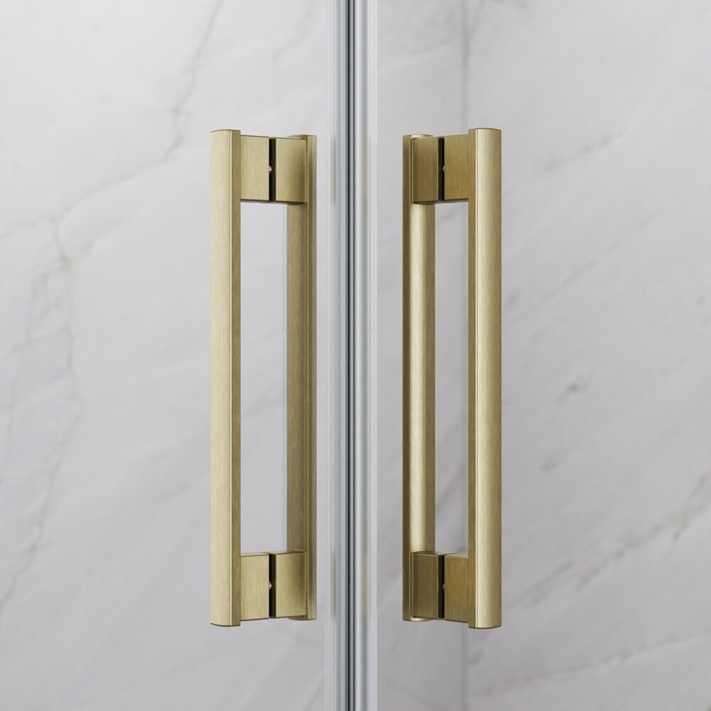 Правоъгълна душ кабина с плъзгаща се врата Radaway Idea KDJ 140x110 cm с покритие злато матово-прозрачно дясно