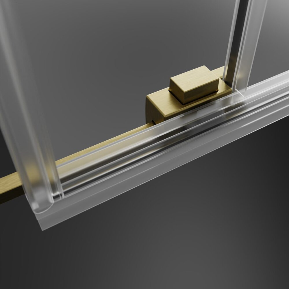 Правоъгълна душ кабина с плъзгаща се врата Radaway Idea KDJ 140x110 cm с покритие злато матово-прозрачно дясно