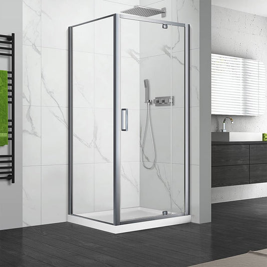 Правоъгълна душ кабина с pivotanta врата Fluminia Andina 100x80 хром