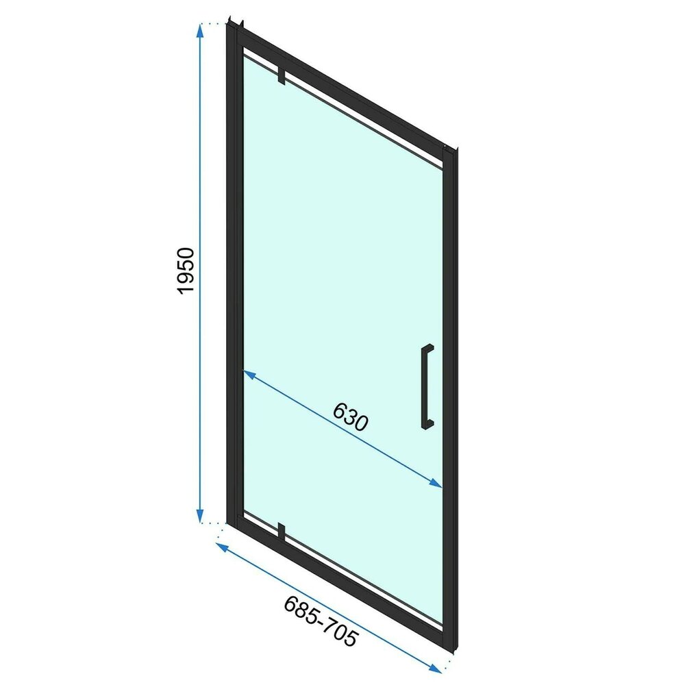 Ректорен душ с pivotanta врата Rea Rapid Swing 70x100 черен