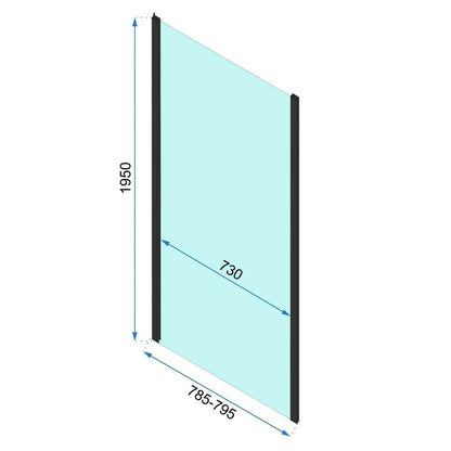 Rea Rapid Swing Rectangular Shower Cabin with Pivot Door 70x80 Black