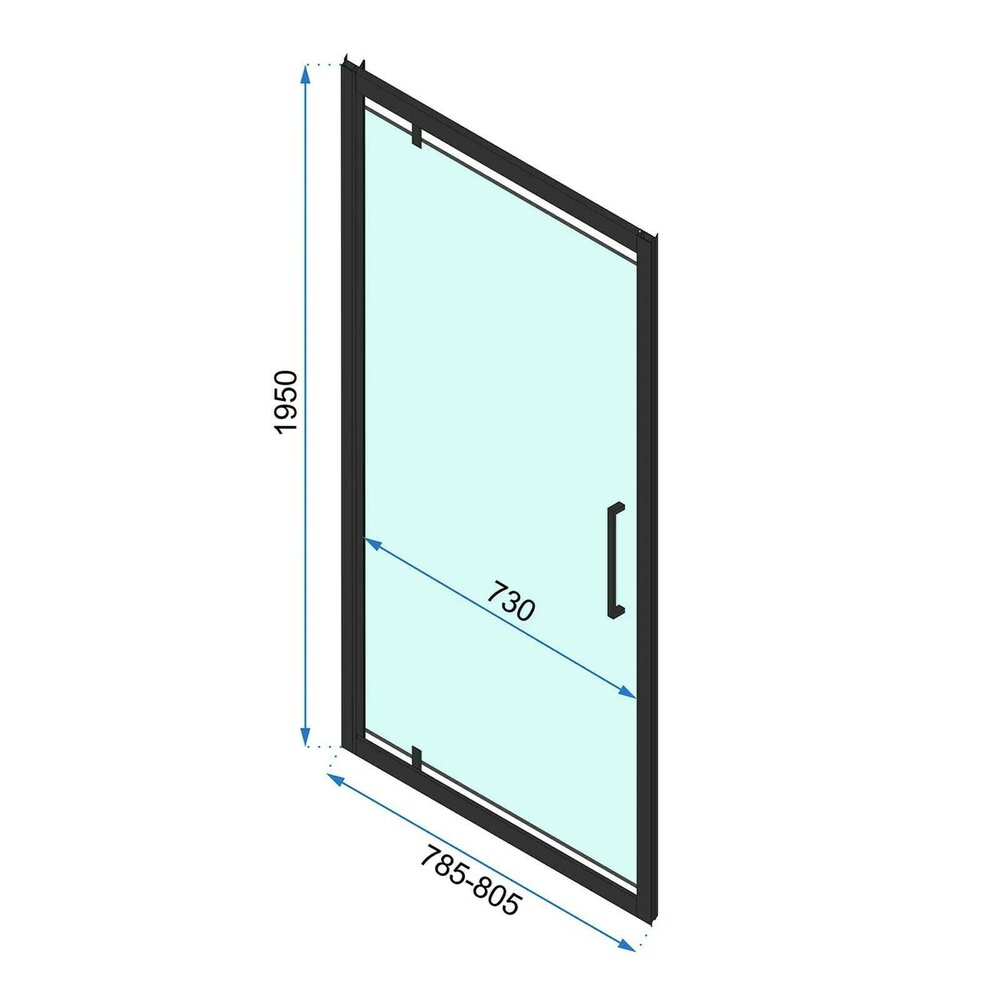 Rectangular Shower Cabin with Pivot Door Rea Rapid Swing 80x100 Black