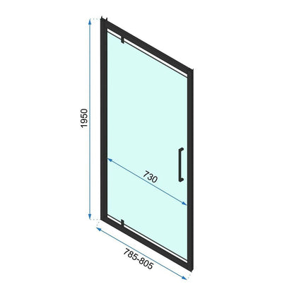 Rectangular Shower Cabin with Pivot Door Rea Rapid Swing 80x100 Black