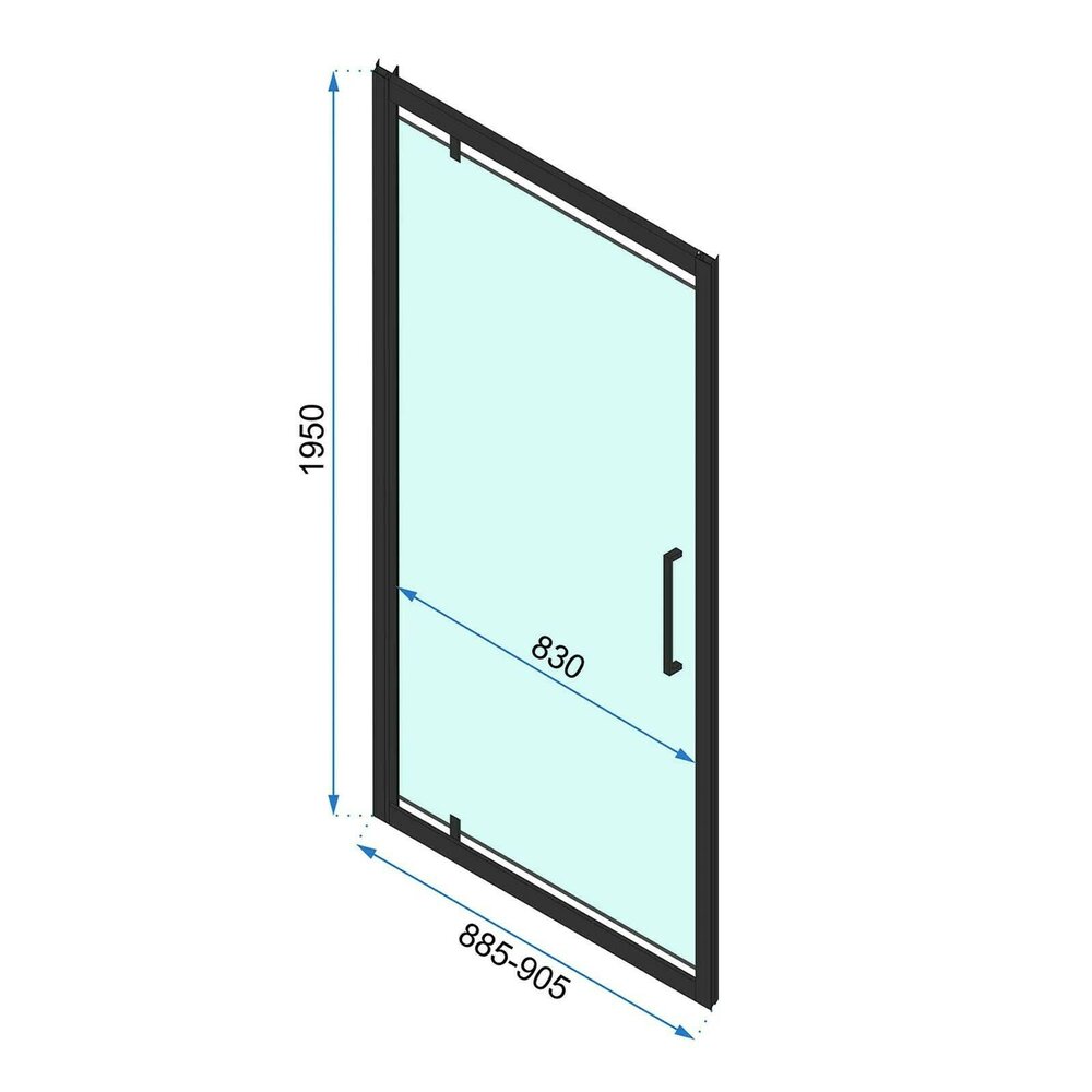 Правоъгълна душ кабина с Pivot врата Rea Rapid Swing 90x100 черна