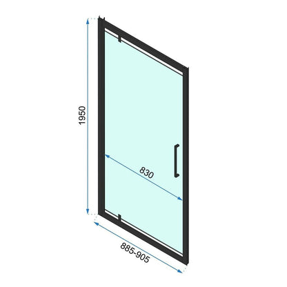 Правоъгълна душ кабина с Pivot врата Rea Rapid Swing 90x100 черна