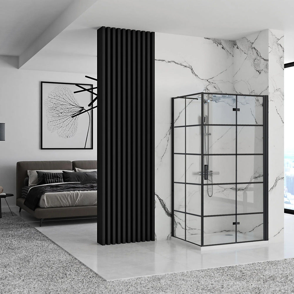 Правоъгълна душ кабина с крепеж за врата Rea Molier 100x90 черен