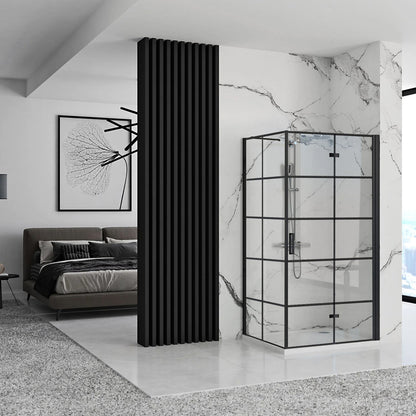 Правоъгълна душ кабина с крепеж за врата Rea Molier 100x90 черен