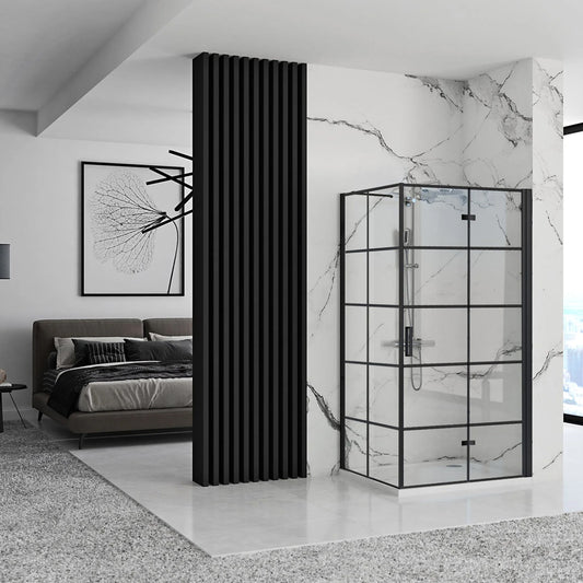 Правоъгълна душ кабина с крепеж за врата Rea Molier 100x90 черен