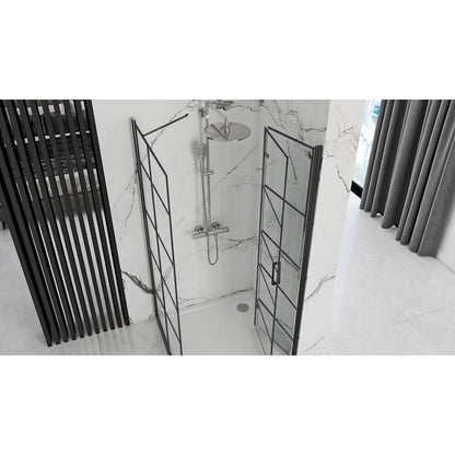 Rea Molier Rectangular Shower Cabin with Folding Door 90x80 Black