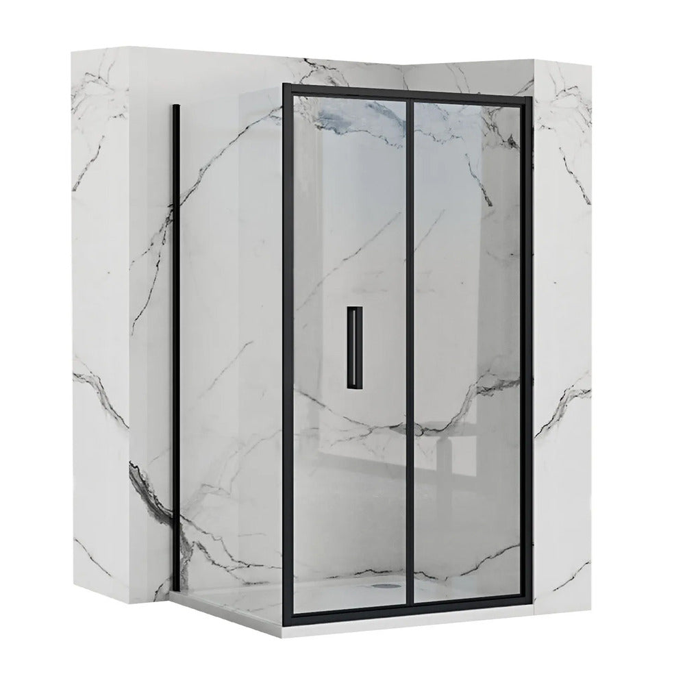 Правоъгълна душ кабина с плъзгаща врата Rea Rapid Fold 100x80 черен