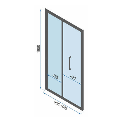Правоъгълна душ кабина с плъзгаща врата Rea Rapid Fold 100x80 черен