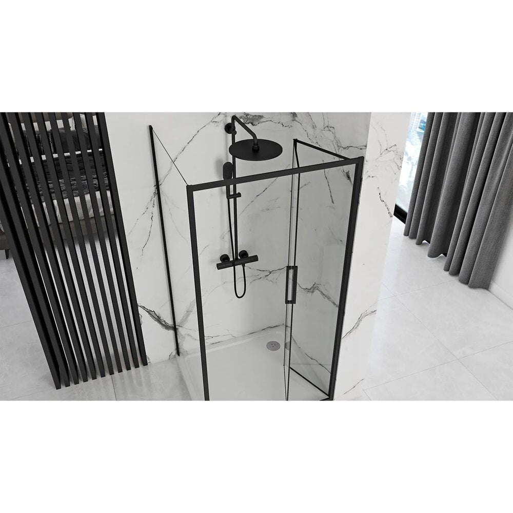 Ректангуларна душ кабина с плъзгаща се врата Rea Rapid Fold 80x100 черна