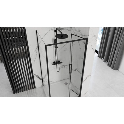 Правоъгълна душ кабина с плъзгаща се врата Rea Rapid Fold 90x100 черна