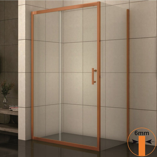 Правоъгълна душ кабина Inter Ceramic с плъзгаща се врата 120x80 см бронз - прозрачен