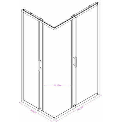 Rectangular Shower Cabin Inter Ceramic with Sliding Door 80x110 cm Chrome - Transparent