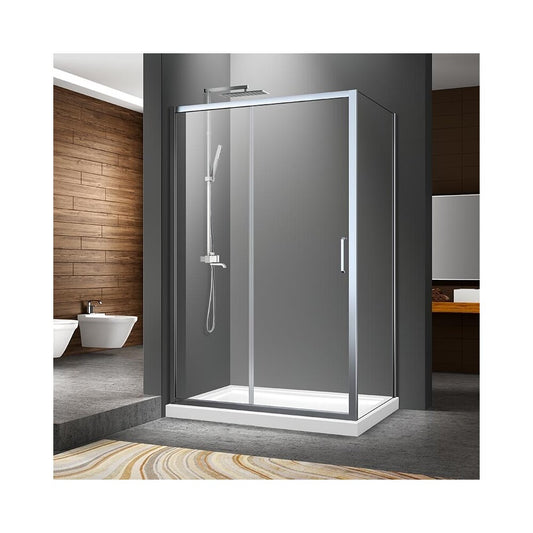 Правоъгълна душ кабина Fluminia Iris с плъзгаща се врата 120x90 хром
