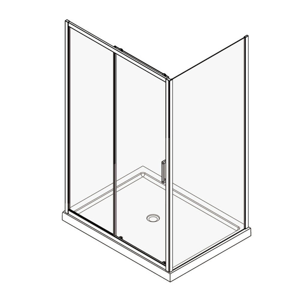 Душ кабина Fluminia Iris с плъзгащи се врати 100x80 см хром