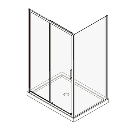 Душ кабина Fluminia Iris с плъзгащи се врати 100x80 см хром