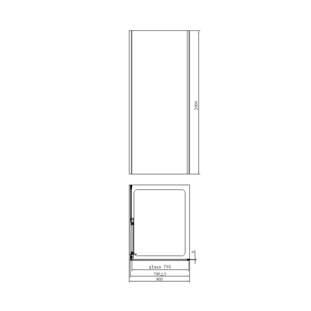 Душ кабина правоъгълна Fluminia Iris N с плъзгаща се врата 100x80 черна
