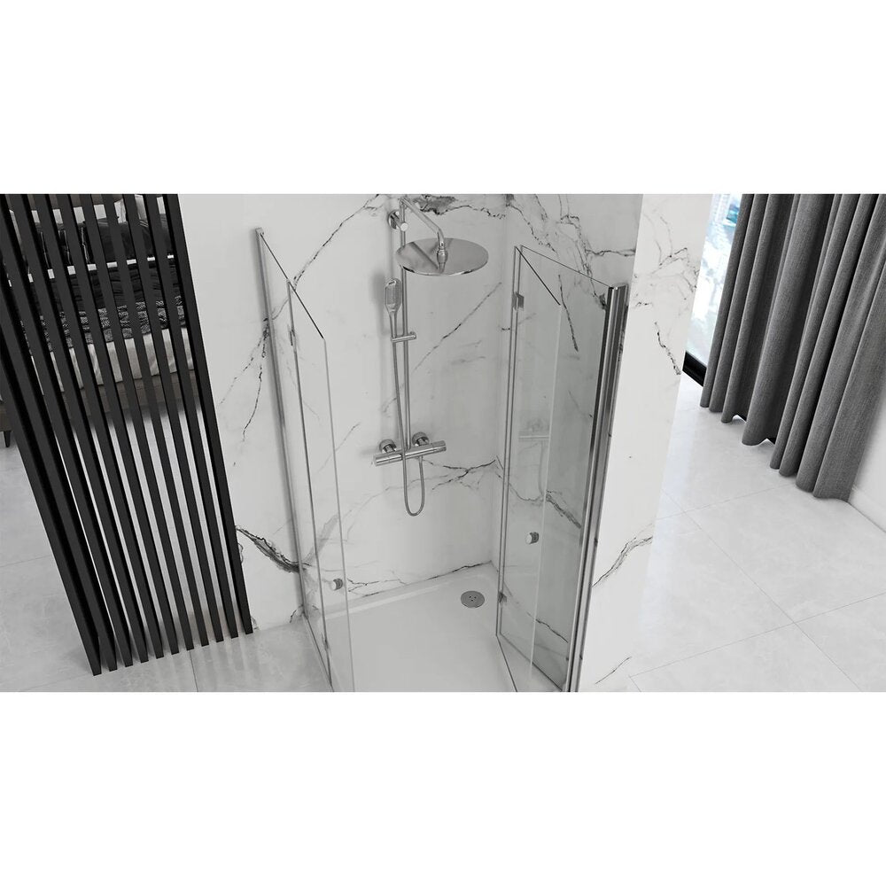 Rea Fold N2 Modular Rectangular Shower Cabin with Folding Doors 70x90 Chrome