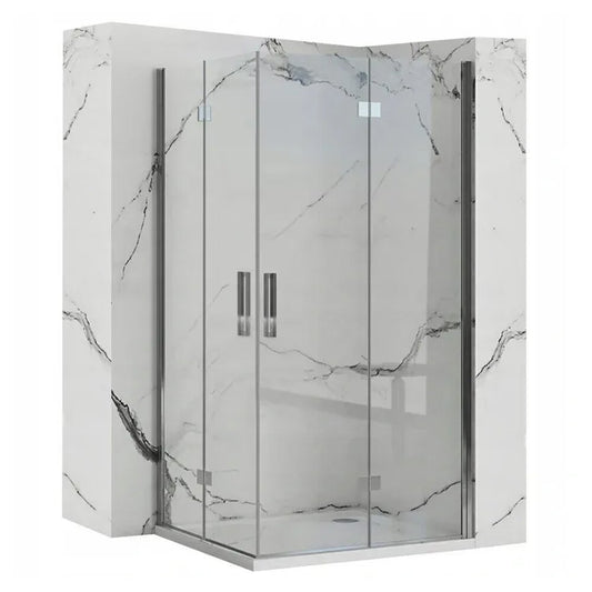 Правоъгълна душ кабина с плъзгащи се врати Rea Molier 80x90 хром