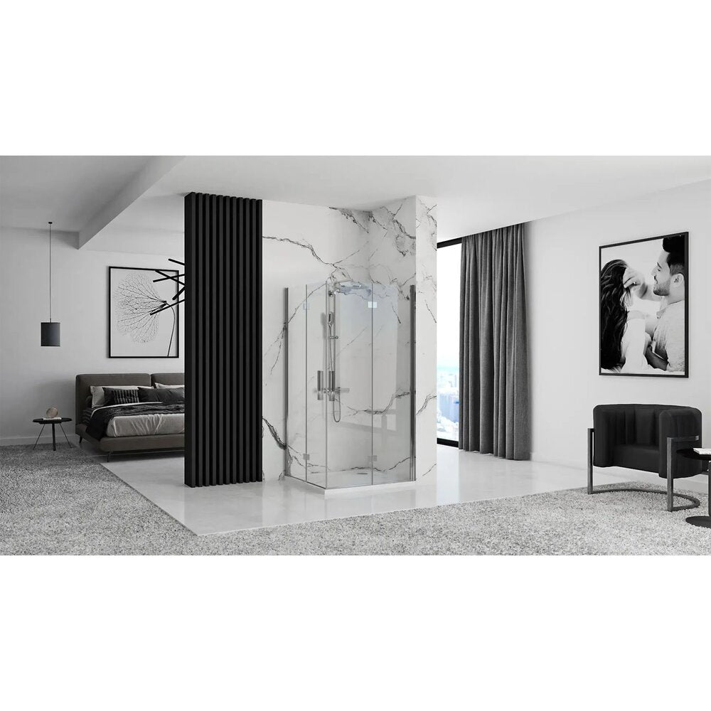 Правоъгълна душ кабина с плъзгащи се врати Rea Molier 80x90 хром