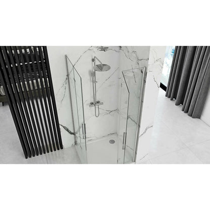 Правоъгълна душ кабина с плъзгащи се врати Rea Molier 80x90 хром