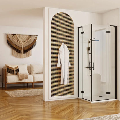 Rea Hugo Rectangular Shower Cabin with 2 Hinged Doors 80x100 cm Black