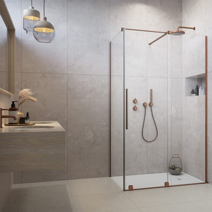Правоъгълна душ кабина с плъзгаща се врата Radaway Furo KDJ 100x90 профил с brushed nickel дясна