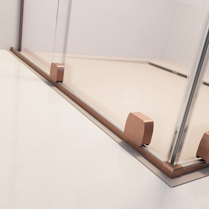 Правоъгълна душ кабина с плъзгаща се врата Radaway Furo KDJ 100x90 профил с brushed nickel дясна