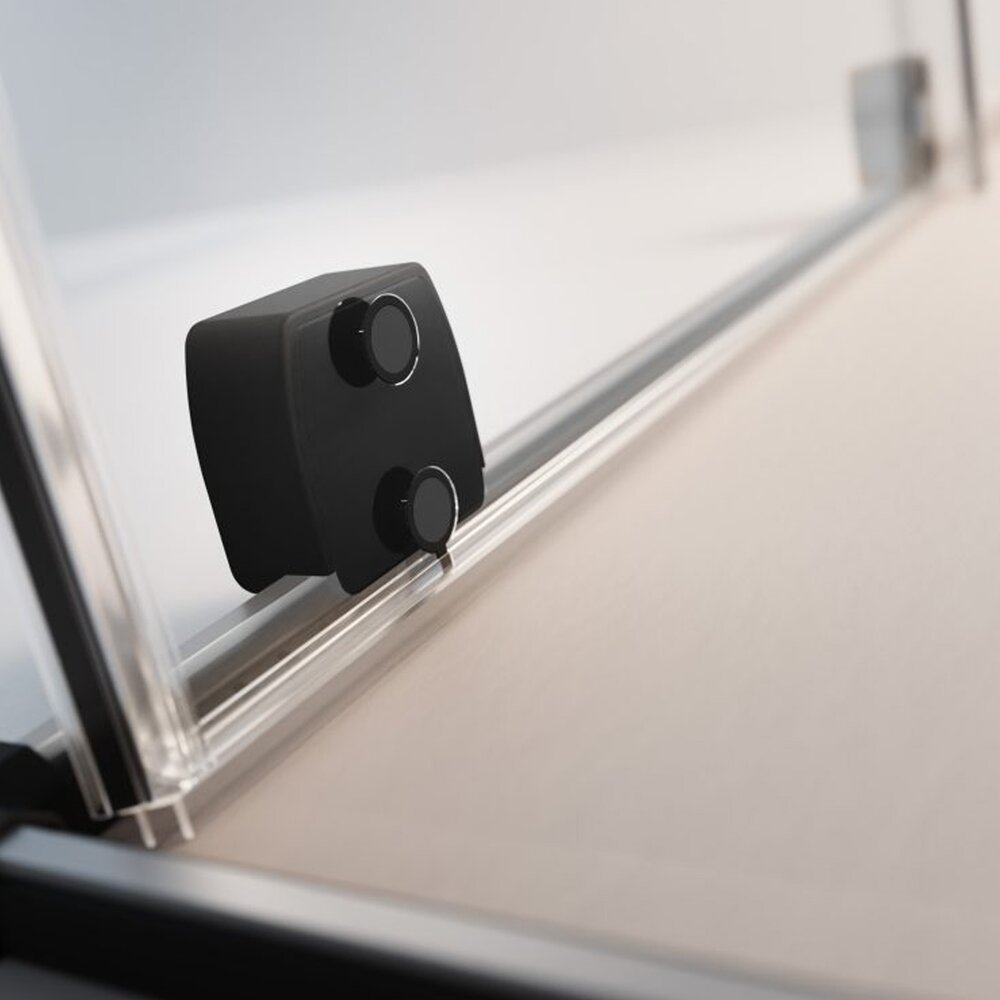 Правоъгълна душ кабина с плъзгаща се врата Radaway Furo KDJ 110x80 профил черен мат ляво