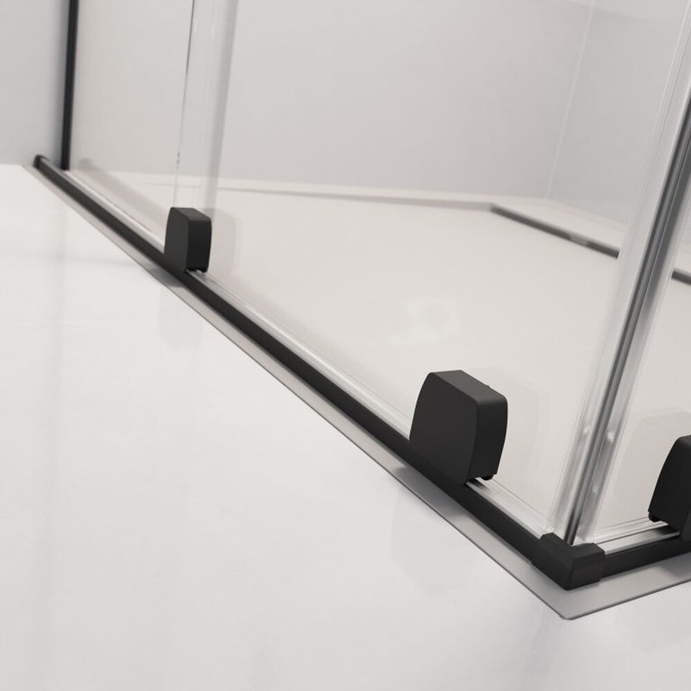 Правоъгълна душ кабина с плъзгаща се врата Radaway Furo KDJ 120x100 черен мат десен