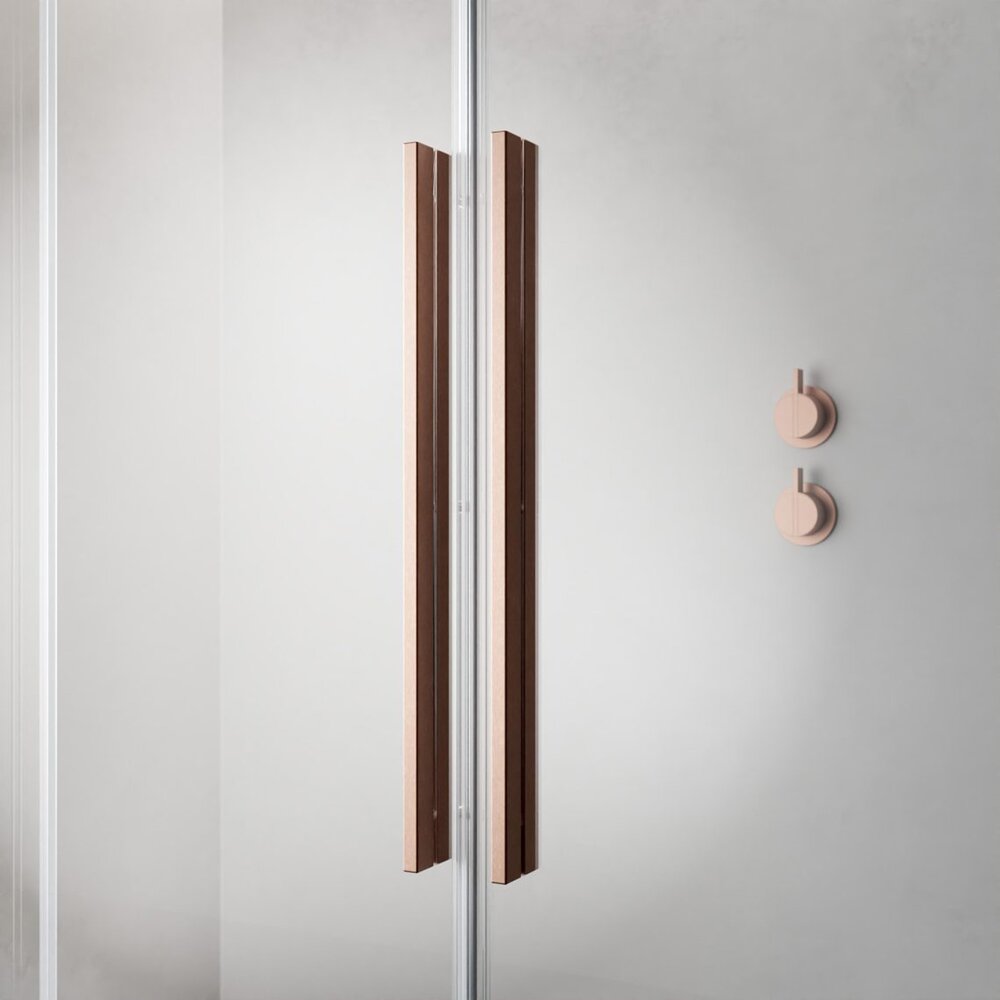 Правоъгълна душ кабина с плъзгаща се врата Radaway Furo KDJ 120x80 профил с brushed nickel дясна