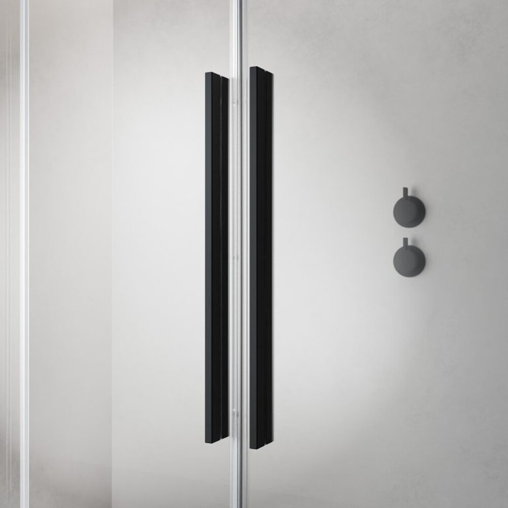 Правоъгълна душ кабина с плъзгаща се врата Radaway Furo KDJ 120x80 профил черен мат дясна