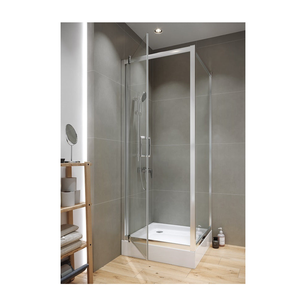 Cersanit Arteco Square Shower Cabin with Pivot Door 90x90 Chrome