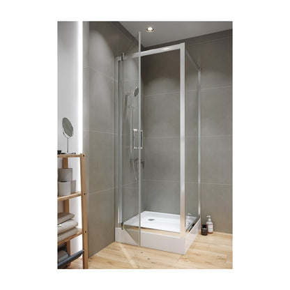 Cersanit Arteco Square Shower Cabin with Pivot Door 90x90 Chrome