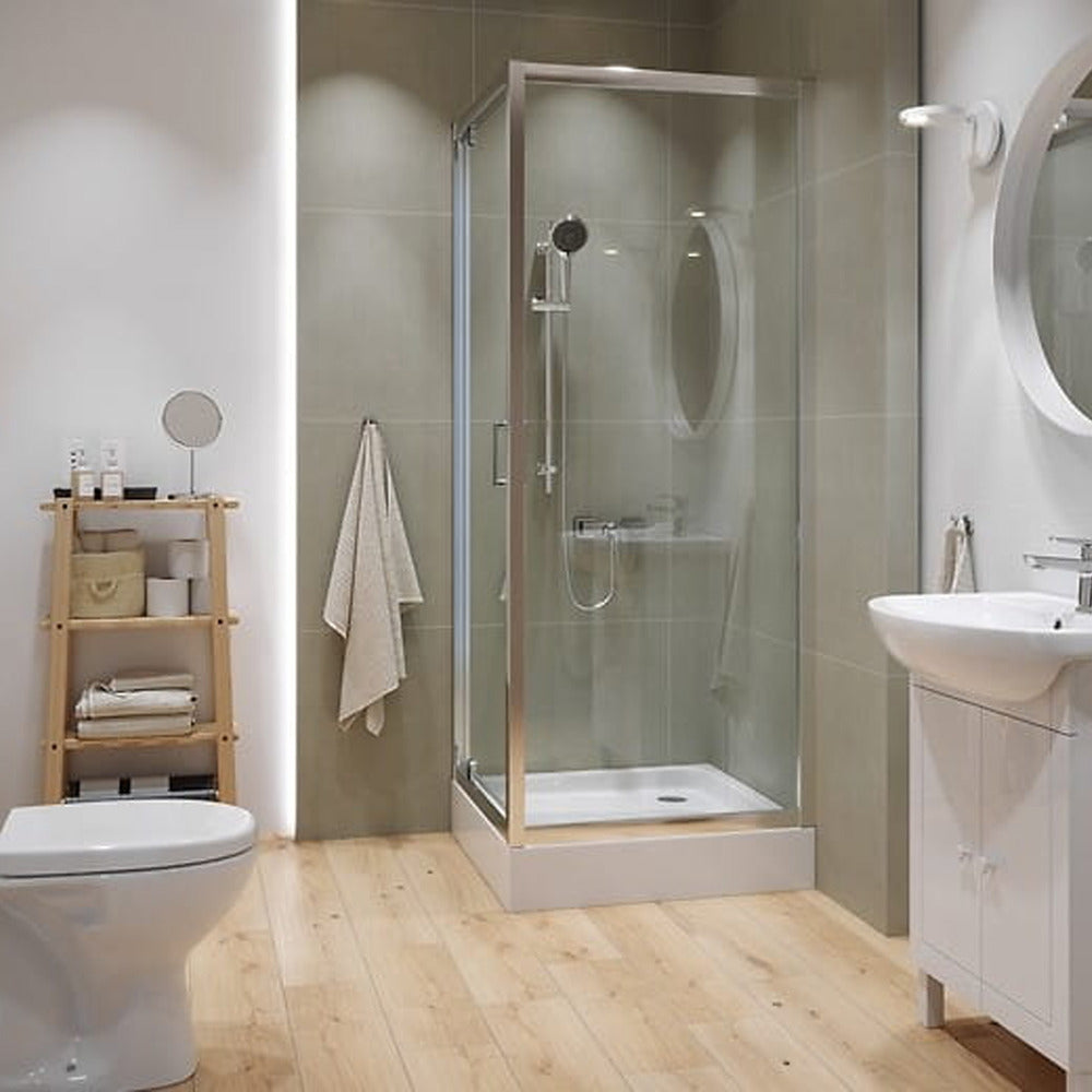 Cersanit Arteco Square Shower Cabin with Pivot Door 90x90 Chrome