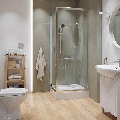 Cersanit Arteco Square Shower Cabin with Pivot Door 90x90 Chrome