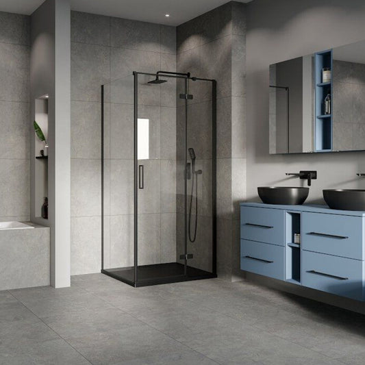 Cersanit Jota Square Shower Cabin with Right Hinged Door 90x90 Black