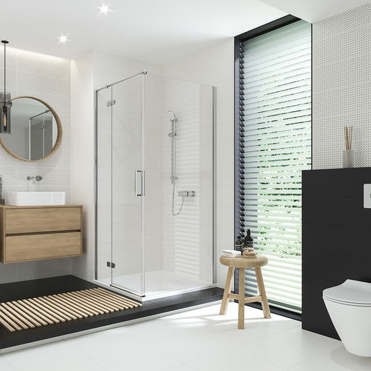 Cersanit Jota Square Shower Cabin with Left Hinged Door 90x90 Chrome