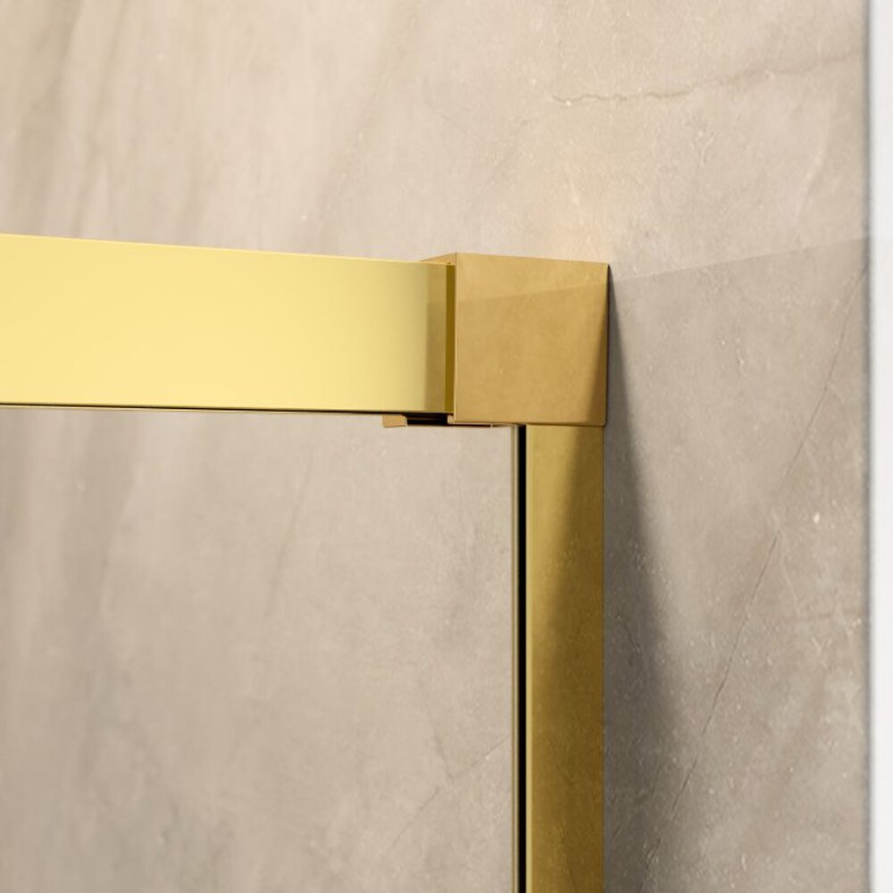 Квадратна душ кабина с плъзгаща се врата Radaway Idea KDJ 100x100 cm златист-прозрачна лява