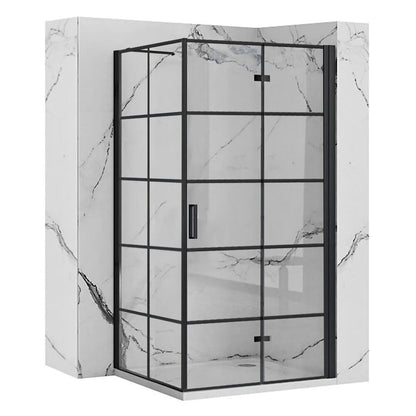 Square Shower Cabin with Folding Door Rea Molier 80x80 Black