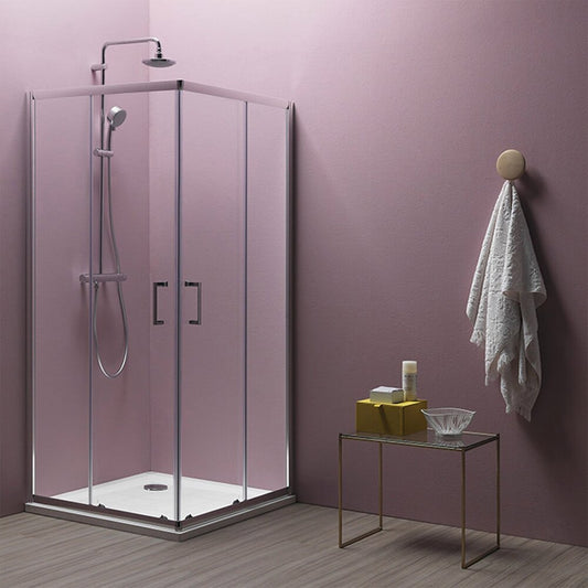 Square Shower Cabin with Sliding Doors Kolpasan Eco Quat 90x90, 185 cm Height